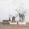 imageCreative CoOp 14quot Handmade Wool Felt and Wire Reindeer Grey