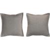 imageCreative CoOp 16 Inches Square Linen Blend Flower Embroidery Gray Set of 2 Pillows Grey