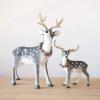 imageCreative CoOp 16quot L x 7quot W x 18quot H Flocked Foam Standing Deer wGlitter Grey Truck Ship Figures and Figurines Multi