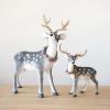 imageCreative CoOp 16quot L x 7quot W x 18quot H Flocked Foam Standing Deer wGlitter Grey Truck Ship Figures and Figurines Multi