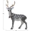 imageCreative CoOp 16quot L x 7quot W x 18quot H Flocked Foam Standing Deer wGlitter Grey Truck Ship Figures and Figurines Multi