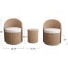 imageCreative CoOp 2Piece Plastic Wicker Swivel Chairs with Storage Table White and Natural