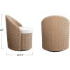 imageCreative CoOp 2Piece Plastic Wicker Swivel Chairs with Storage Table White and Natural