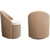 imageCreative CoOp 2Piece Plastic Wicker Swivel Chairs with Storage Table White and Natural