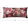 imageCreative CoOp 36 Inches Cotton Slub Embroidered Lumbar Florals and Chambray Back Multicolor Pillow Multi