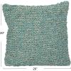 imageCreative CoOp Blue Woven Cotton Blend Boucl Pillow Cream Square