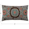 imageCreative CoOp Cotton Botanical Embroidery Multicolor Lumbar Pillow Multi