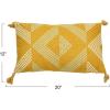 imageCreative CoOp Cotton Embroidered Lumbar Tassels Pillow 20quot L x 12quot W x 2quot H Multicolor