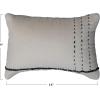 imageCreative CoOp Cotton Embroidery Cream and Grey Lumbar Pillow Ivory