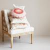 imageCreative CoOp Cotton Slub Crocheted Pillow with Scalloped Edge Pink Red and Orange Multi