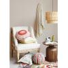 imageCreative CoOp Cotton Slub Crocheted Pillow with Scalloped Edge Pink Red and Orange Multi