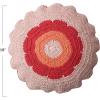 imageCreative CoOp Cotton Slub Crocheted Pillow with Scalloped Edge Pink Red and Orange Multi