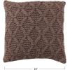 imageCreative CoOp Cotton Slub Punch Hook Throw Brown Pillow