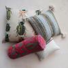 imageCreative CoOp Cotton Throw Stripes Tassels and Chambray Back Multicolor Pillow Multi