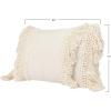 imageCreative CoOp Cotton ampamp Chenille Woven Lumbar Pillow with Fringe Cream 24L x 16W x 3H 10 pounds