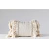 imageCreative CoOp Cotton ampamp Chenille Woven Lumbar Pillow with Fringe Cream 24L x 16W x 3H 10 pounds