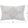 imageCreative CoOp Creative CoOp Cotton Lumbar Pillow with Embroidery and Gold Thread Multicolor