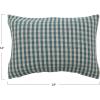 imageCreative CoOp Creative CoOp Woven Recycled Cotton Blend Lumbar Pillow Gingham Teal and White