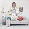 imageCreative CoOp Fabric Upholstered Sofa with Checkered Pattern and Wood Legs on Casters Brown and Cream Color