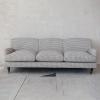 imageCreative CoOp Fabric Upholstered Sofa with Checkered Pattern and Wood Legs on Casters Brown and Cream Color