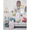 imageCreative CoOp Fabric Upholstered Sofa with Checkered Pattern and Wood Legs on Casters Brown and Cream Color
