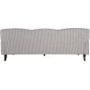 imageCreative CoOp Fabric Upholstered Sofa with Checkered Pattern and Wood Legs on Casters Brown and Cream Color