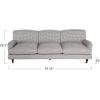 imageCreative CoOp Fabric Upholstered Sofa with Checkered Pattern and Wood Legs on Casters Brown and Cream Color