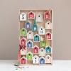 imageCreative CoOp Fir Wood Advent Calendar with 24 House Shaped Drawers Multicolor