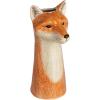 imageCreative CoOp HandPainted Decorative Stoneware Fox Vase OrangeFox