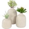 imageCreative CoOp Light Grey Terracotta Vases with Pitted Sand Finishes Set of 3 Sizes