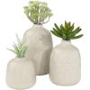 imageCreative CoOp Light Grey Terracotta Vases with Pitted Sand Finishes Set of 3 Sizes