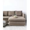 imageCreative CoOp Mushroom Grey Interchangeable Left or Right Facing Chaise Lounge ampamp Wood Trim Sofa Beige