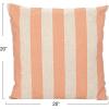 imageCreative CoOp Pink Cotton and Linen Striped Pillow Red and Natural Square