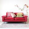 imageCreative CoOp Pink Cotton and Linen Striped Pillow Red and Natural Square