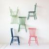 imageCreative CoOp Rubberwood Dining Chair with Slatted Back Green Set of 2