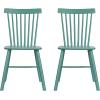 imageCreative CoOp Rubberwood Dining Chair with Slatted Back Green Set of 2