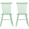 imageCreative CoOp Rubberwood Dining Chair with Slatted Back Mint Set of 2