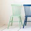 imageCreative CoOp Rubberwood Dining Chair with Slatted Back Mint Set of 2