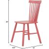 imageCreative CoOp Rubberwood Dining Chair with Slatted Back Pink Set of 2
