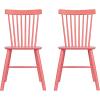 imageCreative CoOp Rubberwood Dining Chair with Slatted Back Pink Set of 2