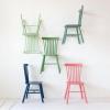 imageCreative CoOp Rubberwood Dining Chair with Slatted Back Pink Set of 2