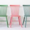 imageCreative CoOp Rubberwood Dining Chair with Slatted Back Pink Set of 2