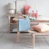 imageCreative CoOp Rubberwood and Oak Wood Veneer Bench with Turned Legs Natural