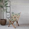 imageCreative CoOp Stonewashed Cotton Embroidered Butterfly Chair with Teakwood Frame MulticolorMulti Color