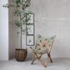 imageCreative CoOp Stonewashed Cotton Embroidered Butterfly Chair with Teakwood Frame MulticolorMulti Color