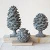 imageCreative CoOp Tall Round Resin Pinecone Finial with Base Verdigris Finish
