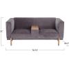 imageCreative CoOp Velvet Upholstered and Oak Wood Middle Console Storage Sofa Grey