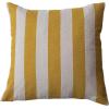 imageCreative CoOp Yellow Cotton and Linen Striped Pillow Green and Natural Square