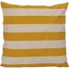 imageCreative CoOp Yellow Cotton and Linen Striped Pillow Green and Natural Square