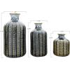 imageEmbossed Stoneware Vase with Reactive Glaze Finish Set of 3 Sizes DF3002